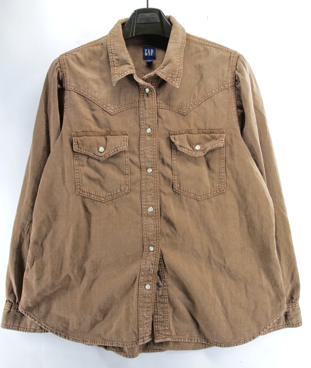 Gap Mens XL Western Style Button Up Brown Casual Work
